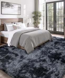 Alternative view of 8x10 Area Rugs for Living Room Bedroom: Black Grey Soft Fluffy Shag Upgrade Non-Slip High Pile Carpet Large Fuzzy Plush Indoor Floor Decor Shaggy Rug for Kid Boys Girls Playroom Nursery Modern Home